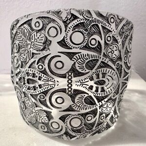 Elie Tahari Grey Lace Clear Acrylic Bracelet, One If A Kind, Limited Edition